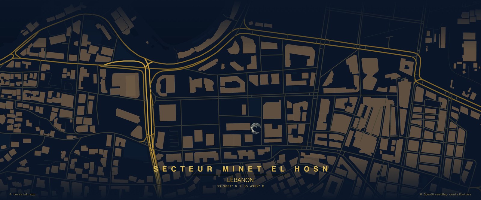 Mina El Hosn district map, central Beirut: Core Group location marked